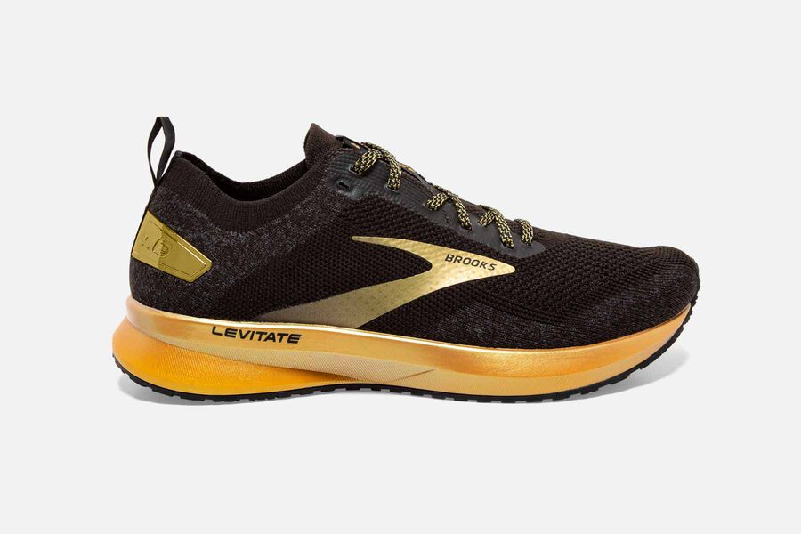 Brooks Running Shoes Womens Black/Gold - Levitate 4 Road - 5287-ZBMVD